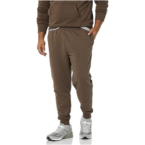 Casual Men's <b>Jogger</b> Pants in Comfortable Fit Custom 60/40 Cotton <b>Brown</b> with for Puff Print OEM Pockets Wholesale Canvas Trousers - Product Image 3
