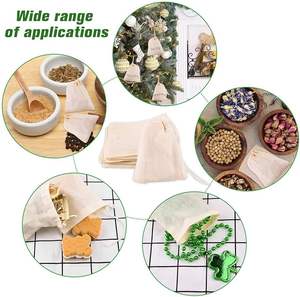 4x5 Inch Cotton <b>Drawstring</b> Pouch Bag | Eco-Friendly Small Cotton Packaging Bag - Product Image 3