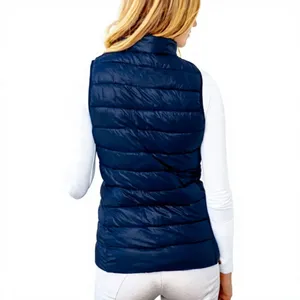 Gilet matelassé léger gris pour femme, sans manches, en polyester/nylon, pour l'équitation et les activités de plein air - Product Image 2