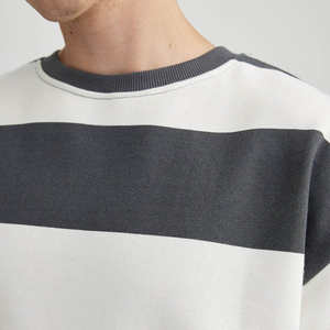 Striper Design surdimensionné hommes sweat lourd col rond sweats en coton personnalisé élégant Streetwear sweat chaud - Product Image 5