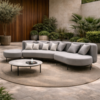 Conjunto de Sofás Modulares de Aluminio para Exteriores, para Patio de Villa, Sofá Seccional Cómodo, Muebles Minimalistas Impermeables para Hotel