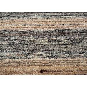 Contour Grey & <b>Black</b> Striped Hand Loom Wool & Viscose <b>Rug</b> for Home Use-Model HWV-51025 - Product Image 3