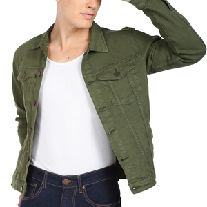 Veste en jean extensible pour homme, col rabattu, streetwear, hiver, 100% coton, écologique, sur mesure, haute qualité, personnalisée - Product Image 2