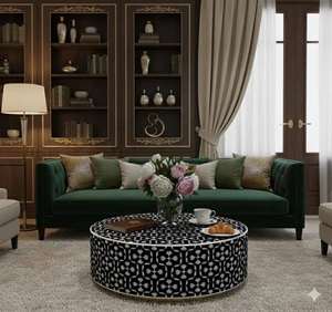 Mesa de centro de diseño con incrustaciones de hueso, fabricada en India, muebles de madera hechos a mano para decoración del hogar, disponibles a precio directo de fábrica. - Product Image 5