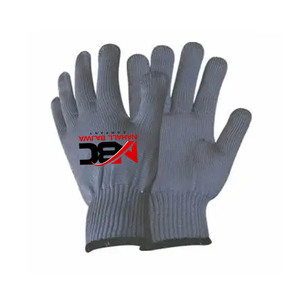 Guantes de trabajo de seguridad de punto de algodón y nailon blanco, 2023 - Product Image 3