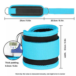 Sangles de cheville en nylon spandex avec logo personnalisé, double anneau en D, pour la musculation, l'entraînement en salle de sport, respirantes et antidérapantes - Product Image 6