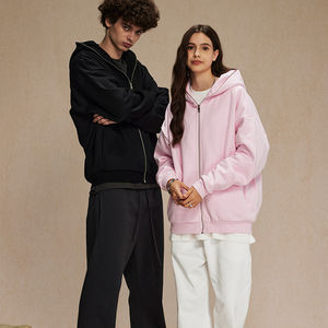 Sweat-shirts à capuche unisexes personnalisés 100% coton à fermeture éclair, style ample, streetwear, service OEM - Product Image 4