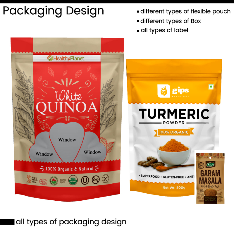 Custom Creative Graphic Packaging Design Services for Food Grade Stand Pouches PET Plastic Bags for Baby Food Sushi Chewing Gum