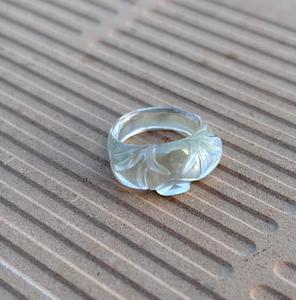 Natural <b>Crystal</b> Quartz Gemstone <b>Ring</b> Beautiful Hand Carved Statement <b>Ring</b> <b>Crystal</b> Quartz Unique Jewelry For Gift - Product Image 3