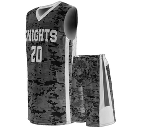 Conjuntos de ropa de baloncesto de talla grande para hombres de alta calidad, malla de sublimación personalizada, bordado Reversible, uniforme de baloncesto transpirable - Product Image 2