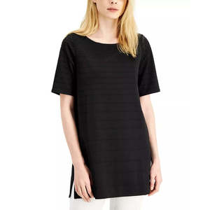 Camicia lunga a costine da donna Alfani, taglia XL, nera, in maglia, oversize - Product Image 1