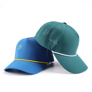 Sombrero de Golf deportivo de 5 paneles personalizado VN, agujeros cortados con láser, cuerda ajustable con logotipo bordado, Cierre trasero de plástico - Product Image 1