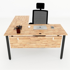 Contemporary Minimalist L-shaped Metal Leg <b>Desk</b> for Bedroom <b>Work</b> Aton Concept HBAT016 - Product Image 6