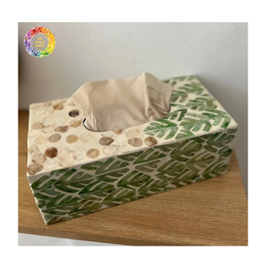 Handmade Wooden <b>Tissue</b> <b>Box</b> Mother <b>of</b> Pearl Inlay Luxury Home Decoration Supplier, Floral Mother <b>of</b> Pearl Design - Product Image 1