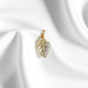 <b>Labradorite</b> Leaf Carving Charm <b>Pendant</b> Handmade Carving Gemstone <b>Pendant</b> Jewelry Natural Stone Charm - Product Image 1