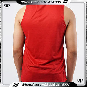 Estiramiento de secado rápido sin mangas cuello redondo tanque baloncesto correr camiseta para hombres Maratón - Product Image 4