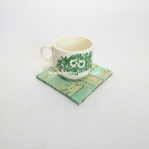 จานรองแก้วมะขามสี่เหลี่ยมสีเขียวตกแต่งเครื่องดื่มชากาแฟอุปกรณ์เสริมสำหรับวางบนโต๊ะและแผ่นรองแก้ว - Product Image 6