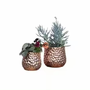 Venta caliente maceta de granja moderna tamaño personalizado cobre Metal con flores artificiales para la decoración del jardín del hogar - Product Image 6