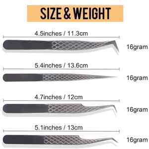 Venta al por mayor punta de fibra Volumen 45 pinzas de pestañas de 90 grados pinzas de alta calidad pinzas de extensión de pestañas de Metal - Product Image 5