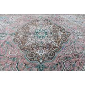 Turkish Vintage Oversize Rug 9.1x12.2 ft, <b>Brown</b> <b>Wool</b> Rug - Product Image 5