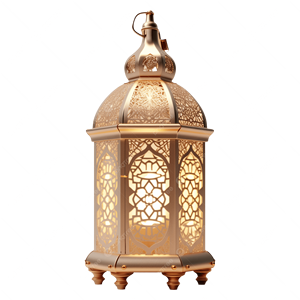 Lámpara Decorativa Dorada de Ramadán con Portavelas para Decoración del Hogar en Festividades - Product Image 4