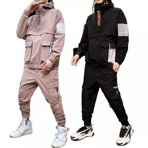 ชุดวอร์มฮิปฮอป100% 2ชิ้นผ้าโพลีเอสเตอร์สำหรับผู้ชายชุดวิ่งออกกำลังกายแบบกำหนดเองพิมพ์ลายนูนขนาด6XL ฤดูหนาว - Product Image 3