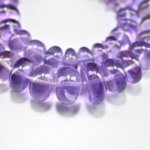 Perles Rondelle Lisse Améthyste Rose 6 11mm AAA Qualité Pierres Précieuses Naturelles 16 Pouces Brin 0.55mm Trou pour Bijoux Faits à la Main - Product Image 1