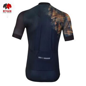 Logo personnalisé anti-bactérien respirant séchage rapide coupe-vent spandex/coton maillot de cyclisme manches courtes pour unisexe - Product Image 3