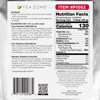 Taiwan Tea Zone P1062 Poudre de boisson instantanée, sachet de 2,2 lb, 10 sachets de préparation à la fraise, 10 sachets par carton, saveur fraise, smoothies, lait