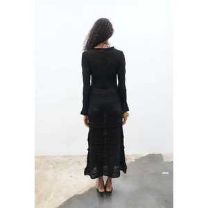 Vestido de Punto Mirca Maxi 2798 con Detalle de Volantes y Transparencias, Cintura Natural - Product Image 3