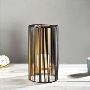 Modern Cylindrical Metal <b>Candle</b> <b>Holder</b> <b>Lantern</b> Cage Style Design for Home Decor Hotel Decoration Wedding Party and Gift - Product Image 3