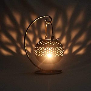 Support décoratif en fer forgé argenté antique de 10 pouces pour bougie chauffe-plat, avec motif ajouré et pot à bougie, idéal pour la décoration de Noël et comme article cadeau - Product Image 4