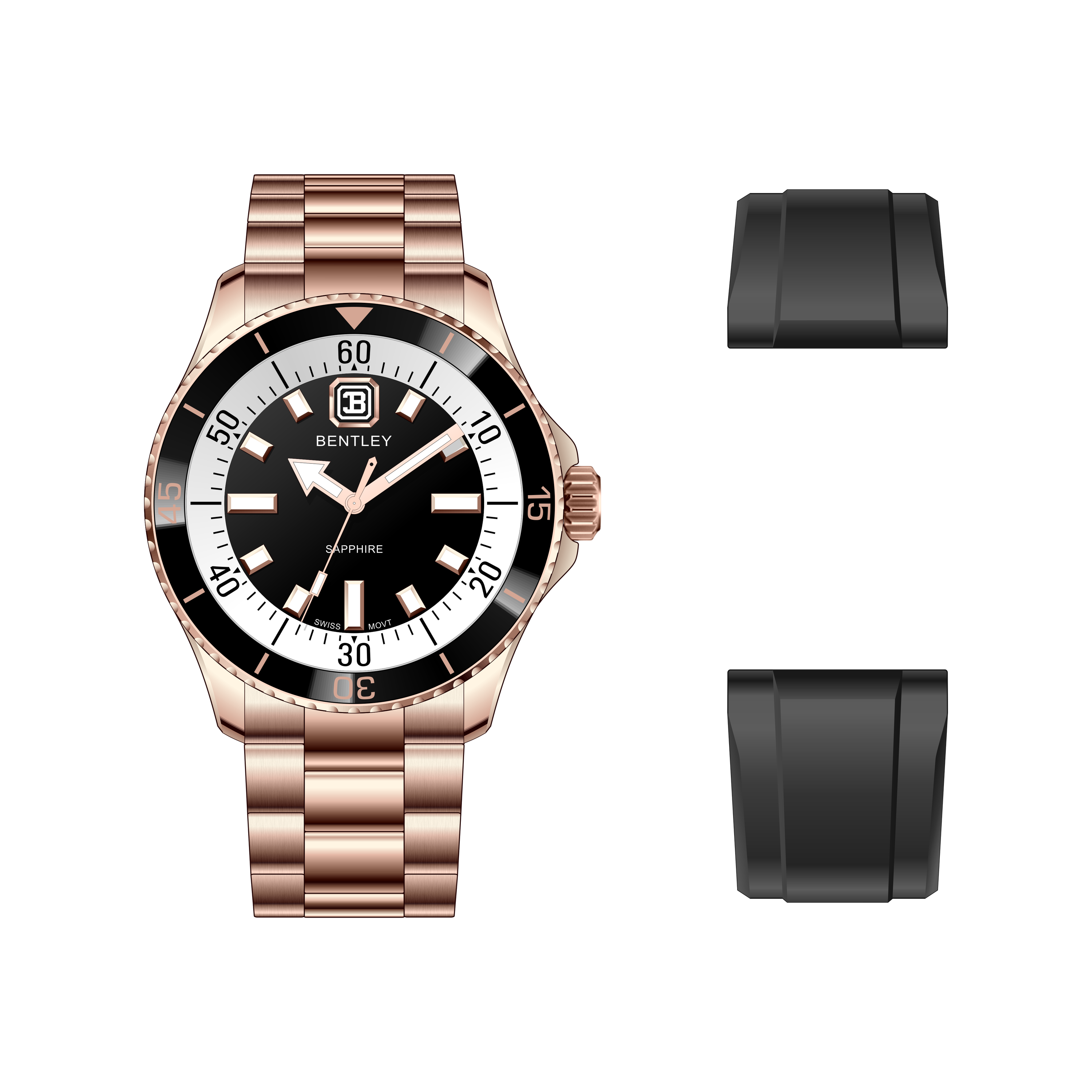 AURORA Minimalist Smart-Style <strong>Watch</strong> Quartz <strong>Movement</strong> (Ronda 763) 42mm Stainless Steel Case Sapphire Crystal <strong>Pointer</strong> Dial <strong>10</strong> ATM