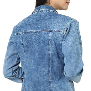 Turn Down Collar Custom Color Size <b>Women</b> Jeans <b>Jacket</b> Plus Size Breathable <b>Lightweight</b> Jeans <b>Jacket</b> In Outdoor Use - Product Image 6