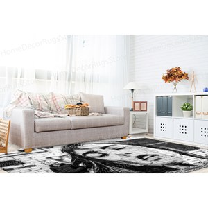 Tapis imprimé graffiti - Tapis de couloir vibrant avec art de rue féminin, tapis fin non tissé - Product Image 5