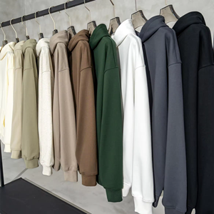 เสื้อมีฮู้ดแนววินเทจของผู้ชายผ้าฝ้าย100% 500 GSM โอเวอร์ไซส์เสื้อฮู้ดโอเวอร์ไซส์มีซิปมีรอยขาด - Product Image 2