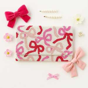Amore Beaded <b>Clutch</b>, Romantic Beaded <b>Bag</b>, Love Purse, Aesthetic <b>Pink</b> <b>Clutch</b>, Elegant Valentine <b>Bags</b>, Cute Date Night Purseft - Product Image 5