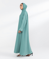 Abaya maxi décontractée à manches longues, grande taille, couleur unie, couleur personnalisée, vêtements islamiques, hijab pour femmes, anti-rides, respirant, OEM