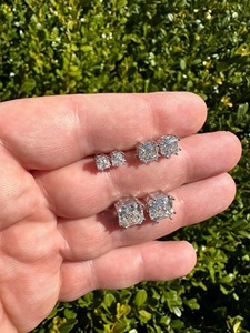 Best Offer Asscher Cut VVS Moissanite Diamond <b>Earrings</b> With Gold Plated 925 Silver Minimalist <b>Studs</b> <b>Fine</b> Jewelry For Women - Product Image 2