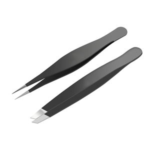 Pinzas para Cejas de Acero Inoxidable de Alta Calidad Gray Rocks, Punta Inclinada, Precisión Perfecta, Color y Logotipo Personalizados, Empaque Personalizado - Product Image 1