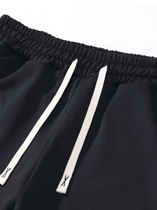 กางเกงวอร์มลำลองของผู้ชายแบบผูกเชือกผ้าใบน้ำหนักเบาขนาดกลาง330กรัมมีเชือกผูกโลโก้ตามสั่ง - Product Image 6