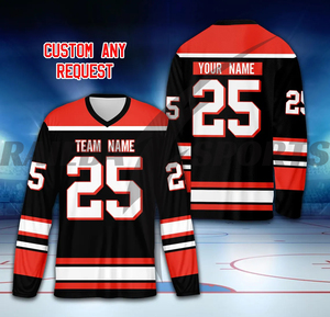 2025 Premium Quality Factory Wholesale Custom Breathable Printed Ice Hockey Uniforms Set Customized Design Team <b>Name</b> 100% - Product Image 3