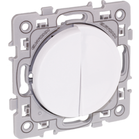 Interrupteur mural carré à double bascule blanc Design - Product Image 1