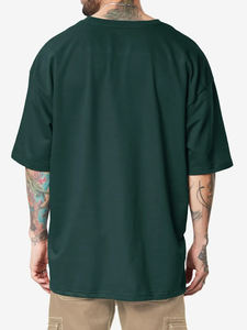 Camiseta Extra Grande de Hombros Caídos, Personalizada, 100% Algodón Orgánico Tejido, para Hombre, con Impresión Digital y Secado Rápido - Product Image 4