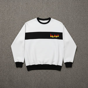 Sudadera de Invierno de Último Diseño para Hombre, Cuello Redondo Extra Grande, 500 g/m², 100 % Algodón, Gruesa, Hombros Caídos, Tinte Liso, Bordada - Product Image 4