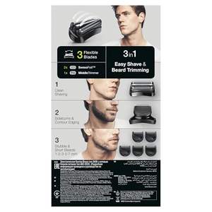 Rasoir électrique pour homme avec technologie de rasage rotatif à double lame, étanche IPX7, lavable, tondeuse à barbe portable avec peignes - Product Image 5