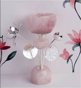 ชามเสิร์ฟอาหารเรซินสำหรับบ้านโรงแรมและร้านอาหารบนโต๊ะอุปกรณ์รับประทานอาหารสีเงินดีไซน์ดอกไม้เหล็กรูปดอกไม้และช็อคโกแลตผลไม้ - Product Image 5