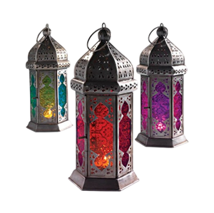 Golden Metal <b>Moroccan</b> <b>Lantern</b> with Colorful Glass for Home & Wedding Christmas Lights Decoration Floor & Hanging <b>Lantern</b> - Product Image 6