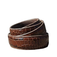 Ceinture décontractée en cuir de vachette texturé pour homme, design gaufré, taille réglable, OEM ODM, logo personnalisé, boucle en acier, durable et légère