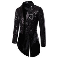 Blazer en polyester brillant à paillettes pour adultes unisexe HSI, veste de soirée, costume de bal, costume de scène pour chanteur